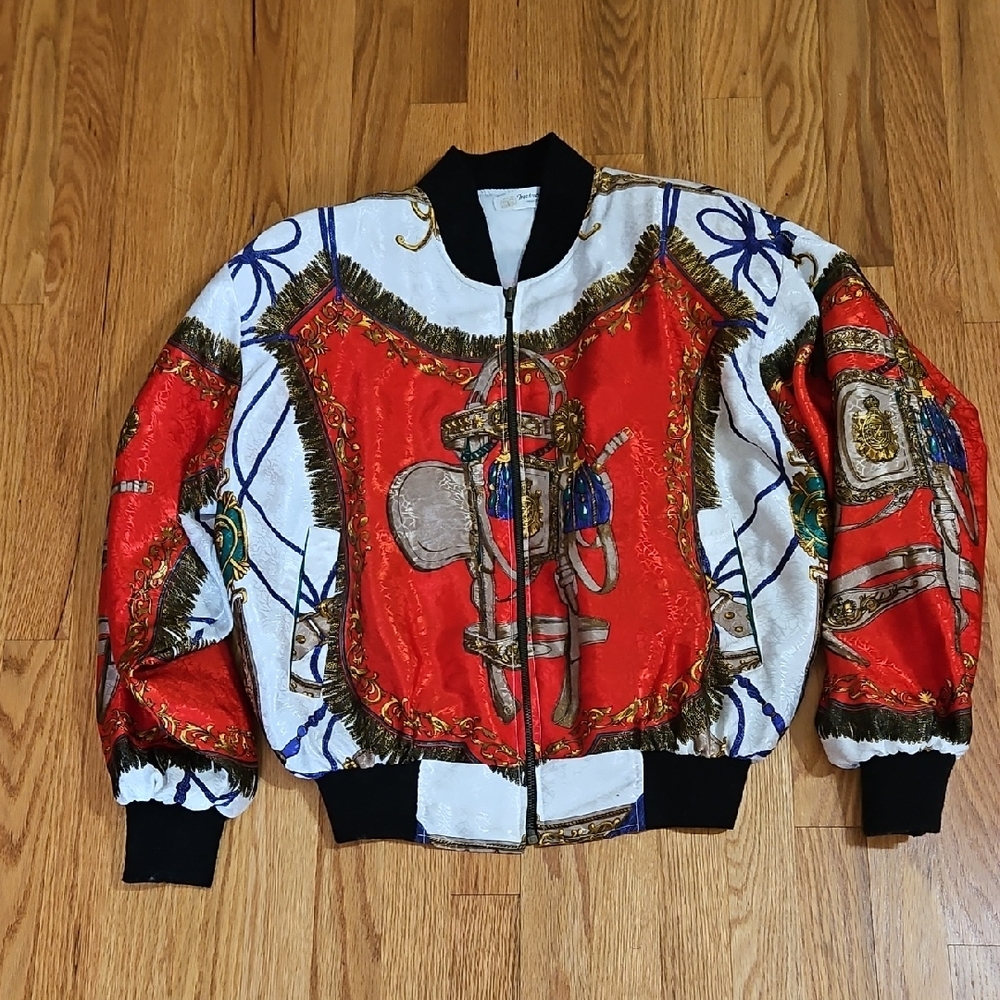 VINTAGE Metro High Fashion BOMBER Jacket L